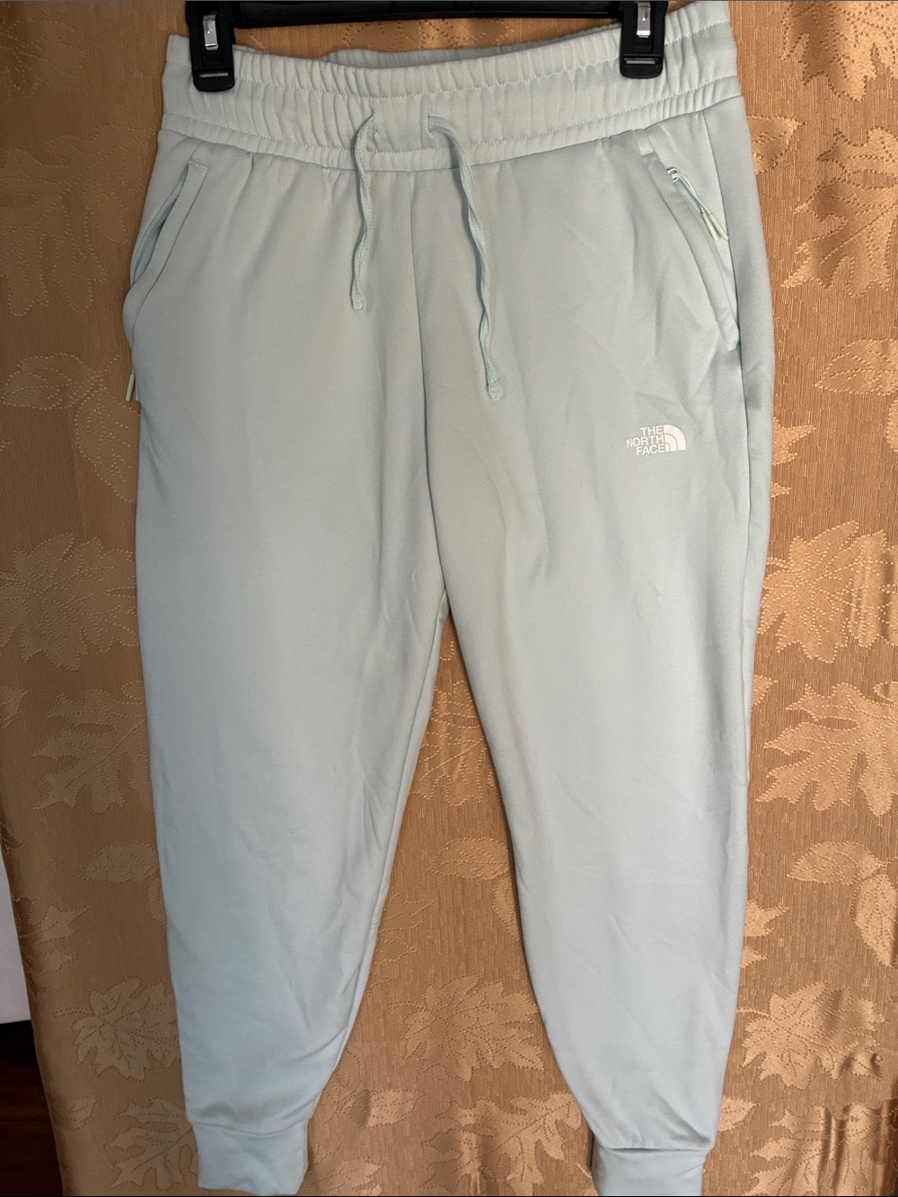 The North Face Men's Pale Blue Jogger Sweatpants with Zipper Pockets